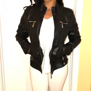 Black leather jacket